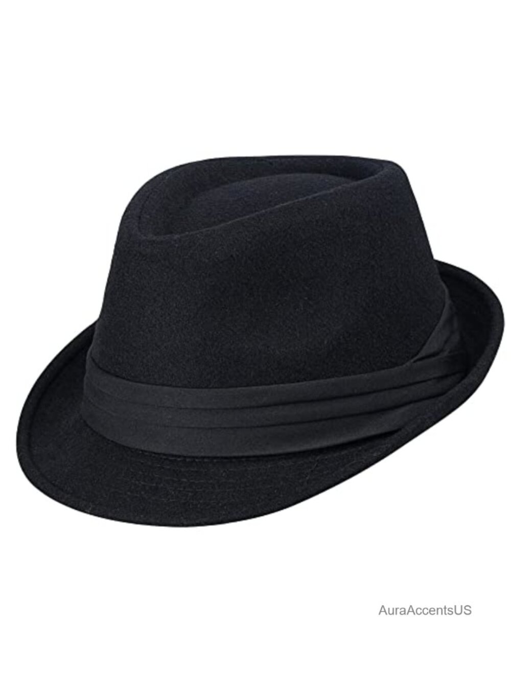 Unisex Felt Trilby Hat Short Brim Fedora Adjustable Gangster Jazz